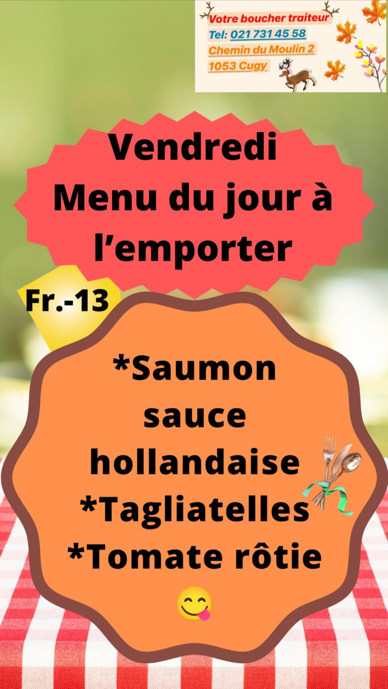 Menu du jour